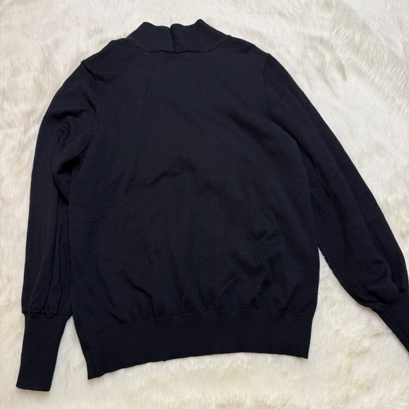 Liz Claiborne Womens Black Long Sleeve Bow Neck Sweater Size M - Picture 5 of 5